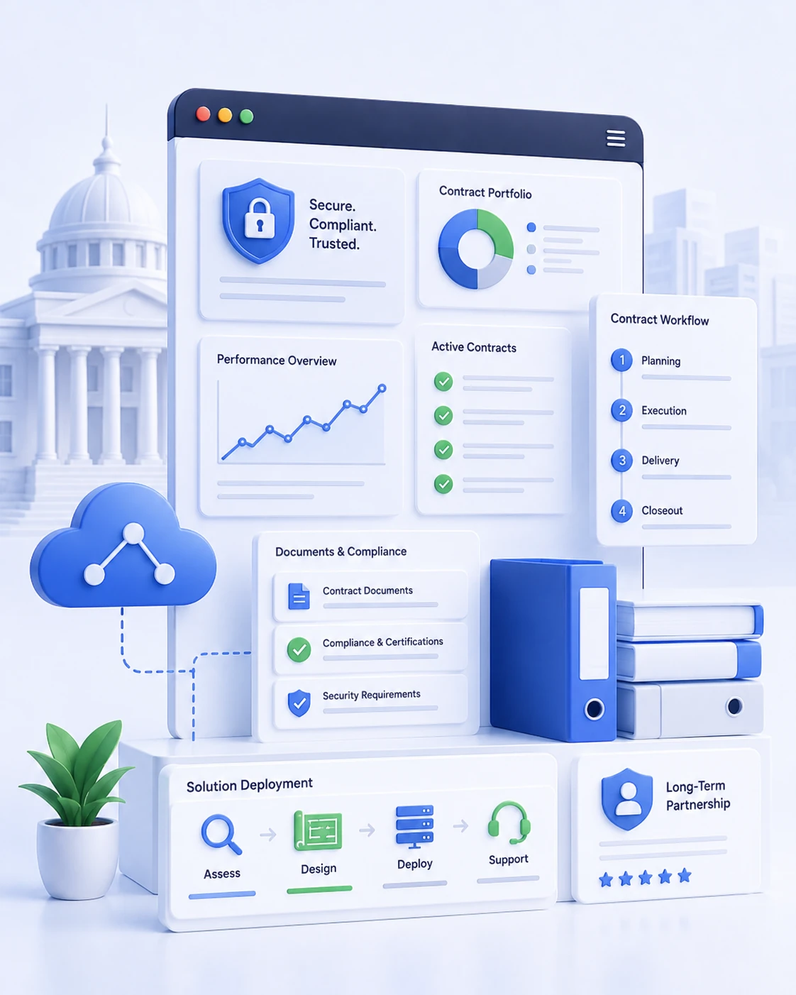 Enterprise and government technical solutions illustration